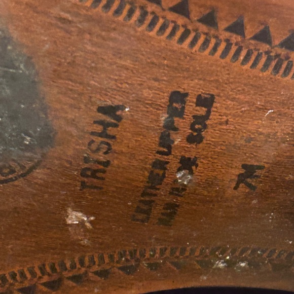 Rare 90s Hunt Club "Trisha" Leather Flame Cowboy Boots Blue Yellow Size 7M VTG - Picture 10 of 13